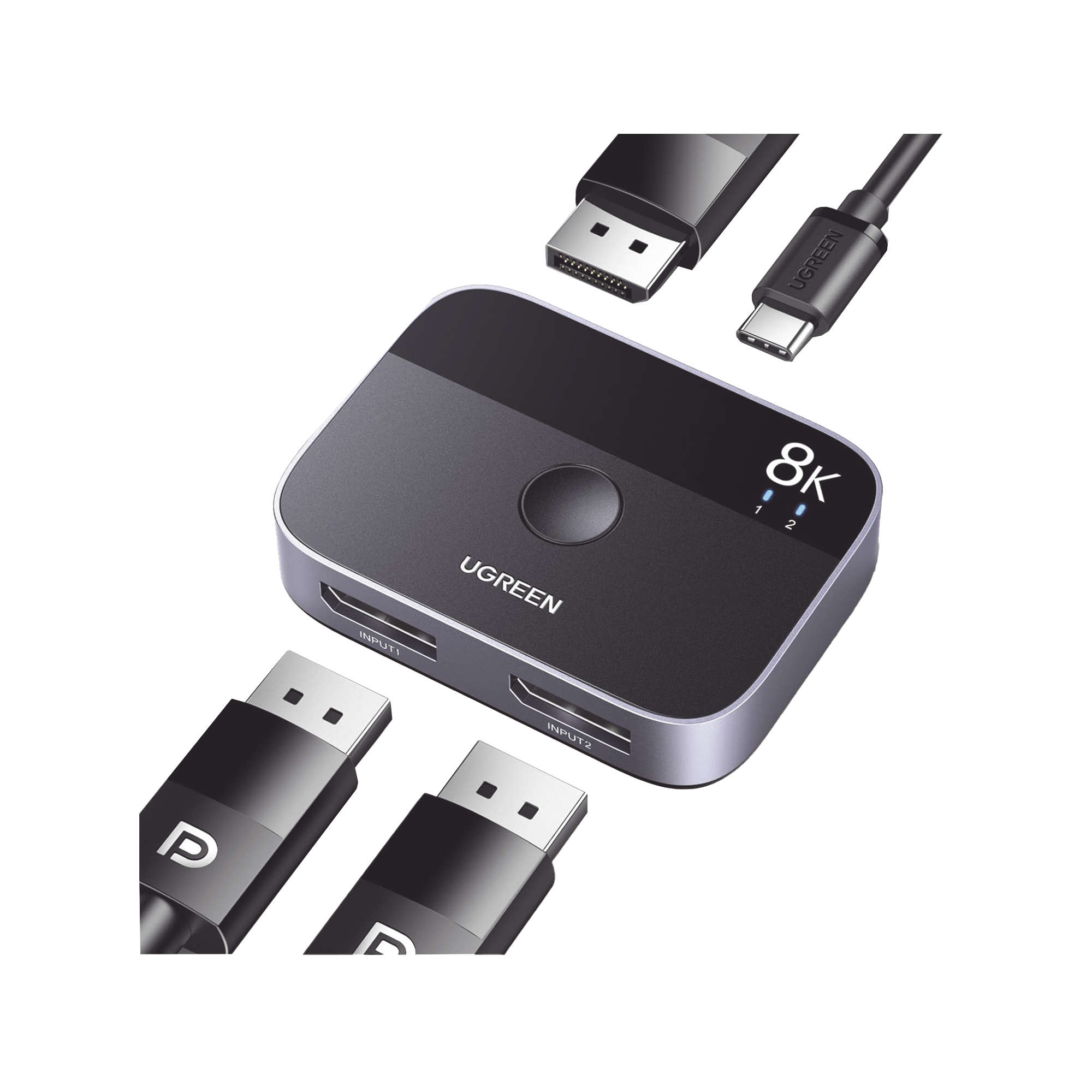 Conmutador DP 1.4 8K | HDMI Splitter 2 Entradas a 1 Salida | Bidireccional | 3D | HDR10+ | Dolby Atmos | 240Hz | 48Gbps | Compatible Free-Sync/G-Syng | Sincronización de Audio | Potentes Chips de Última Generación. Conmutador DP 1.4 8K | HDMI Splitter 2 Entradas a 1 Salida | Bidireccional | 3D | HDR10+ | Dolby Atmos | 240Hz | 48Gbps | Compatible Free-Sync/G-Syng | Sincronización de Audio | Potentes Chips de Última Generación.